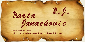 Marta Janaćković vizit kartica